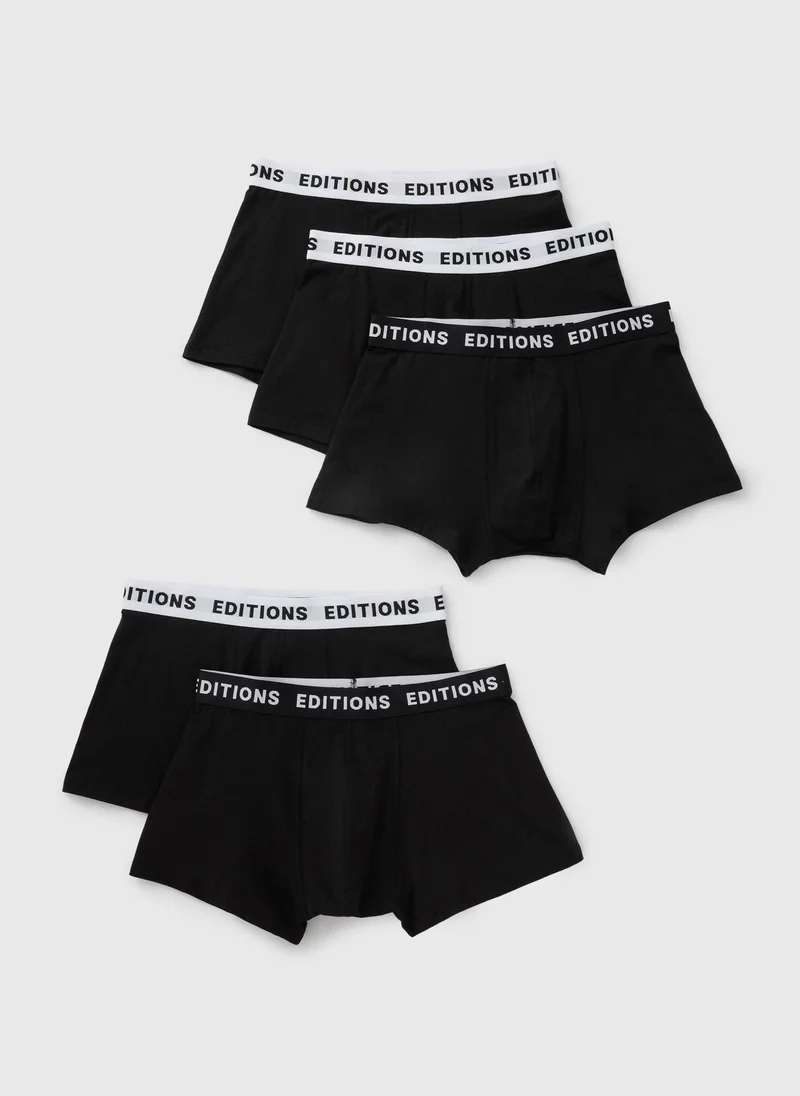 Matalan 5 Pack Black Hipsters